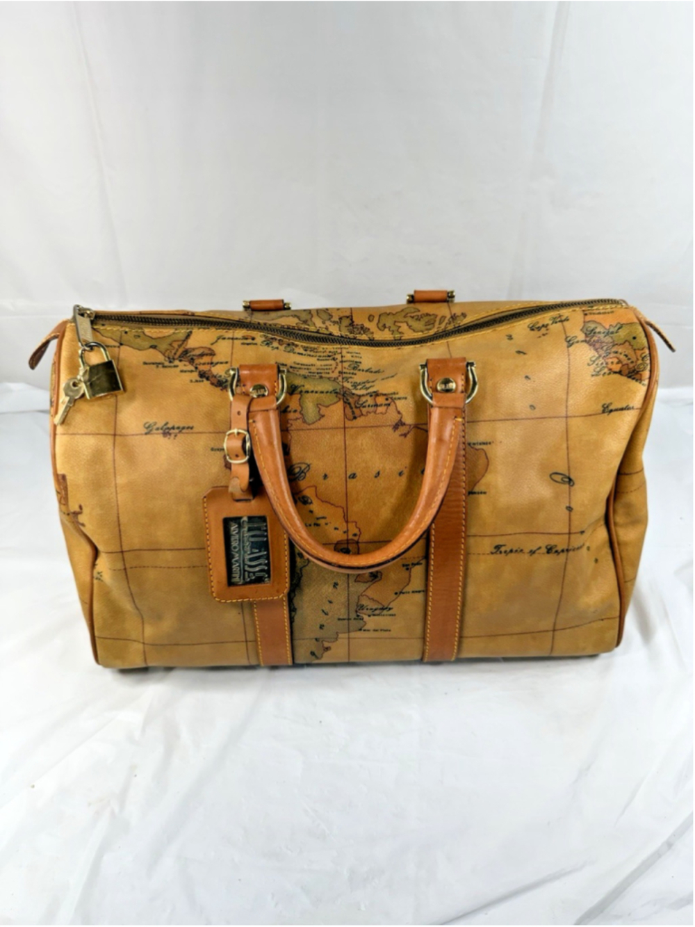 Vintage ALVIERO MARTINI 1A CLASSE Geo Map Bag Italy duffle large